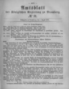 Amtsblatt der K&ouml;niglichen Preussischen Regierung zu Bromberg. 1879.08.01 No.31