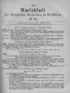 Amtsblatt der K&ouml;niglichen Preussischen Regierung zu Bromberg. 1879.11.07 No.45