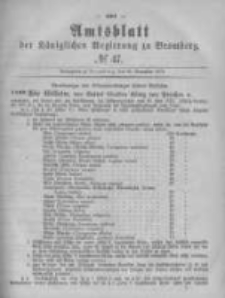 Amtsblatt der Königlichen Preussischen Regierung zu Bromberg. 1879.11.21 No.47