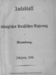 Amtsblatt der K&ouml;niglichen Preussischen Regierung zu Bromberg. 1881.01.07 No.1