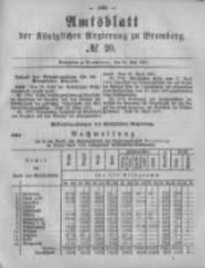 Amtsblatt der K&ouml;niglichen Preussischen Regierung zu Bromberg. 1881.05.20 No.20
