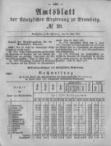 Amtsblatt der Königlichen Preussischen Regierung zu Bromberg. 1881.05.20 No.20