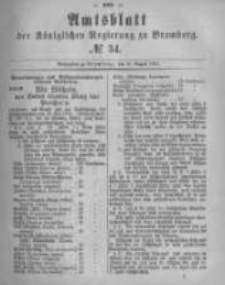 Amtsblatt der K&ouml;niglichen Preussischen Regierung zu Bromberg. 1881.08.26 No.34