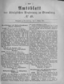 Amtsblatt der K&ouml;niglichen Preussischen Regierung zu Bromberg. 1881.10.07 No.40