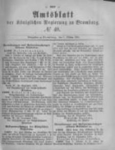 Amtsblatt der Königlichen Preussischen Regierung zu Bromberg. 1881.10.07 No.40
