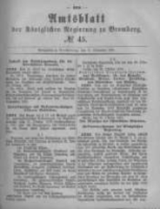 Amtsblatt der K&ouml;niglichen Preussischen Regierung zu Bromberg. 1881.11.11 No.45