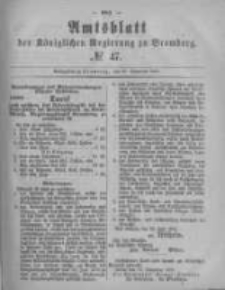Amtsblatt der Königlichen Preussischen Regierung zu Bromberg. 1881.11.25 No.47