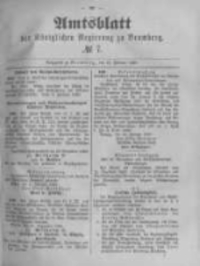 Amtsblatt der K&ouml;niglichen Preussischen Regierung zu Bromberg. 1889.02.15 No.7