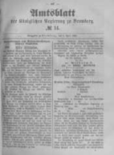 Amtsblatt der K&ouml;niglichen Preussischen Regierung zu Bromberg. 1889.04.05 No.14
