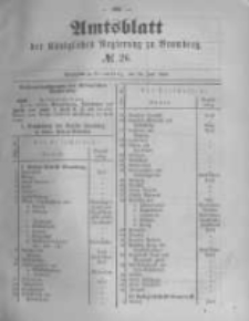 Amtsblatt der K&ouml;niglichen Preussischen Regierung zu Bromberg. 1889.06.28 No.26