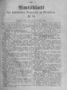 Amtsblatt der Königlichen Preussischen Regierung zu Bromberg. 1889.08.23 No.34