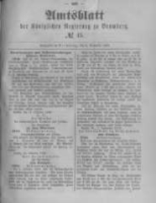 Amtsblatt der K&ouml;niglichen Preussischen Regierung zu Bromberg. 1889.11.08 No.45