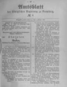 Amtsblatt der Königlichen Preussischen Regierung zu Bromberg. 1890.02.07 No.6