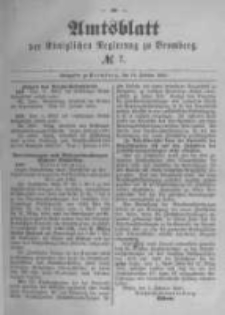 Amtsblatt der Königlichen Preussischen Regierung zu Bromberg. 1890.02.14 No.7