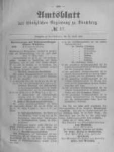Amtsblatt der Königlichen Preussischen Regierung zu Bromberg. 1890.04.25 No.17