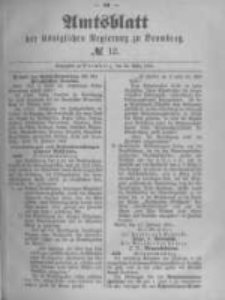 Amtsblatt der Königlichen Preussischen Regierung zu Bromberg. 1891.03.19 No.12