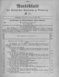 Amtsblatt der Königlichen Preussischen Regierung zu Bromberg. 1891.04.02 No.14