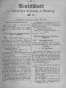 Amtsblatt der Königlichen Preussischen Regierung zu Bromberg. 1891.05.21 No.21