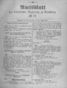Amtsblatt der Königlichen Preussischen Regierung zu Bromberg. 1891.08.13 No.33