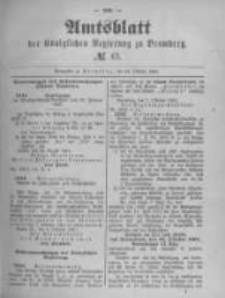 Amtsblatt der Königlichen Preussischen Regierung zu Bromberg. 1891.10.22 No.43