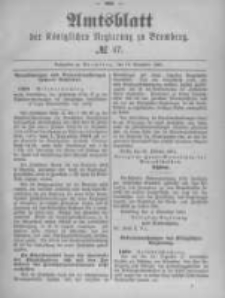 Amtsblatt der Königlichen Preussischen Regierung zu Bromberg. 1891.11.19 No.47