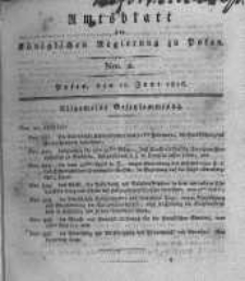 Amtsblatt der Königlichen Regierung zu Posen. 1816.06.11 Nro.2