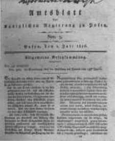 Amtsblatt der Königlichen Regierung zu Posen. 1816.07.02 Nro.5