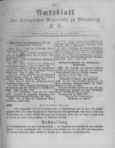 Amtsblatt der K&ouml;niglichen Preussischen Regierung zu Bromberg. 1882.04.14 No.15