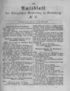 Amtsblatt der K&ouml;niglichen Preussischen Regierung zu Bromberg. 1882.04.28 No.17