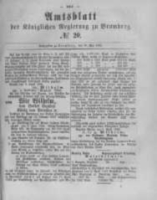 Amtsblatt der K&ouml;niglichen Preussischen Regierung zu Bromberg. 1882.05.19 No.20