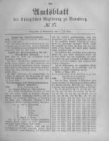 Amtsblatt der Königlichen Preussischen Regierung zu Bromberg. 1882.07.07 No.27