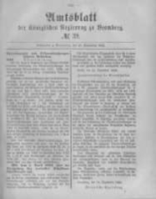 Amtsblatt der Königlichen Preussischen Regierung zu Bromberg. 1882.09.29 No.39