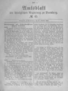 Amtsblatt der Königlichen Preussischen Regierung zu Bromberg. 1882.10.27 No.43