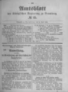 Amtsblatt der Königlichen Preussischen Regierung zu Bromberg. 1892.04.14 No.15