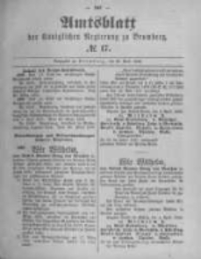 Amtsblatt der Königlichen Preussischen Regierung zu Bromberg. 1892.04.28 No.17