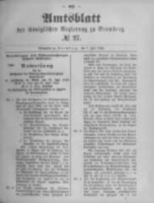 Amtsblatt der Königlichen Preussischen Regierung zu Bromberg. 1892.07.07 No.27