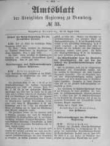 Amtsblatt der Königlichen Preussischen Regierung zu Bromberg. 1892.08.18 No.33