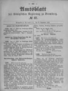 Amtsblatt der Königlichen Preussischen Regierung zu Bromberg. 1892.09.15 No.37