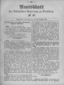 Amtsblatt der Königlichen Preussischen Regierung zu Bromberg. 1892.11.24 No.47