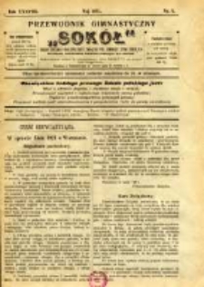 Przewodnik Gimnastyczny "Sokół": organ Dzielnicy Małopolskiej Związku Polskich Gimnastycznych Towarzystw Sokolich 1921.05 R.38 Nr5