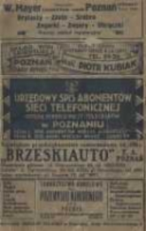 Urzędowy spis abonentów sieci telefonicznej Okręgu Dyrekcji Poczt i Telegrafów w Poznaniu 1926-27