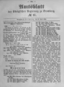 Amtsblatt der Königlichen Preussischen Regierung zu Bromberg. 1893.04.27 No.17