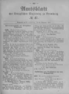Amtsblatt der Königlichen Preussischen Regierung zu Bromberg. 1893.11.23 No.47