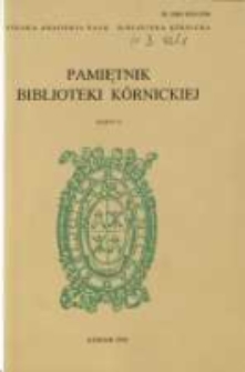 Wstęp. Pamiętnik Biblioteki Kórnickiej Z. 24.