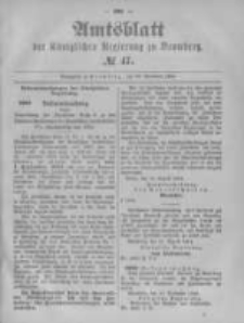 Amtsblatt der Königlichen Preussischen Regierung zu Bromberg. 1894.11.22 No.47