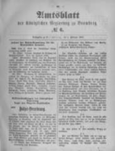 Amtsblatt der K&ouml;niglichen Preussischen Regierung zu Bromberg. 1896.02.06 No.6
