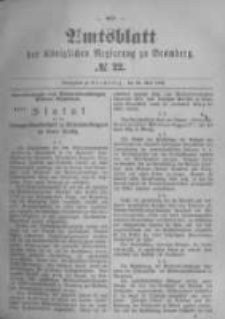 Amtsblatt der K&ouml;niglichen Preussischen Regierung zu Bromberg. 1896.05.28 No.22