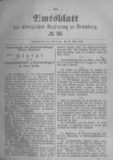 Amtsblatt der Königlichen Preussischen Regierung zu Bromberg. 1896.05.28 No.22