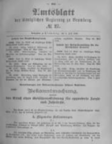 Amtsblatt der Königlichen Preussischen Regierung zu Bromberg. 1896.07.02 No.27