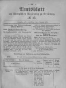 Amtsblatt der K&ouml;niglichen Preussischen Regierung zu Bromberg. 1896.11.05 No.45